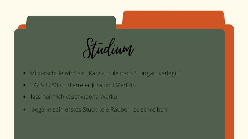 FRIEDRICH SCHILLER 1
2
3
4
Gliederung
Kindheit
Jugend & Studium
schwere Jahre
erfolgreiche Jahre
Wirkung
Werke
Sturm und Drang
(wichtige Mer