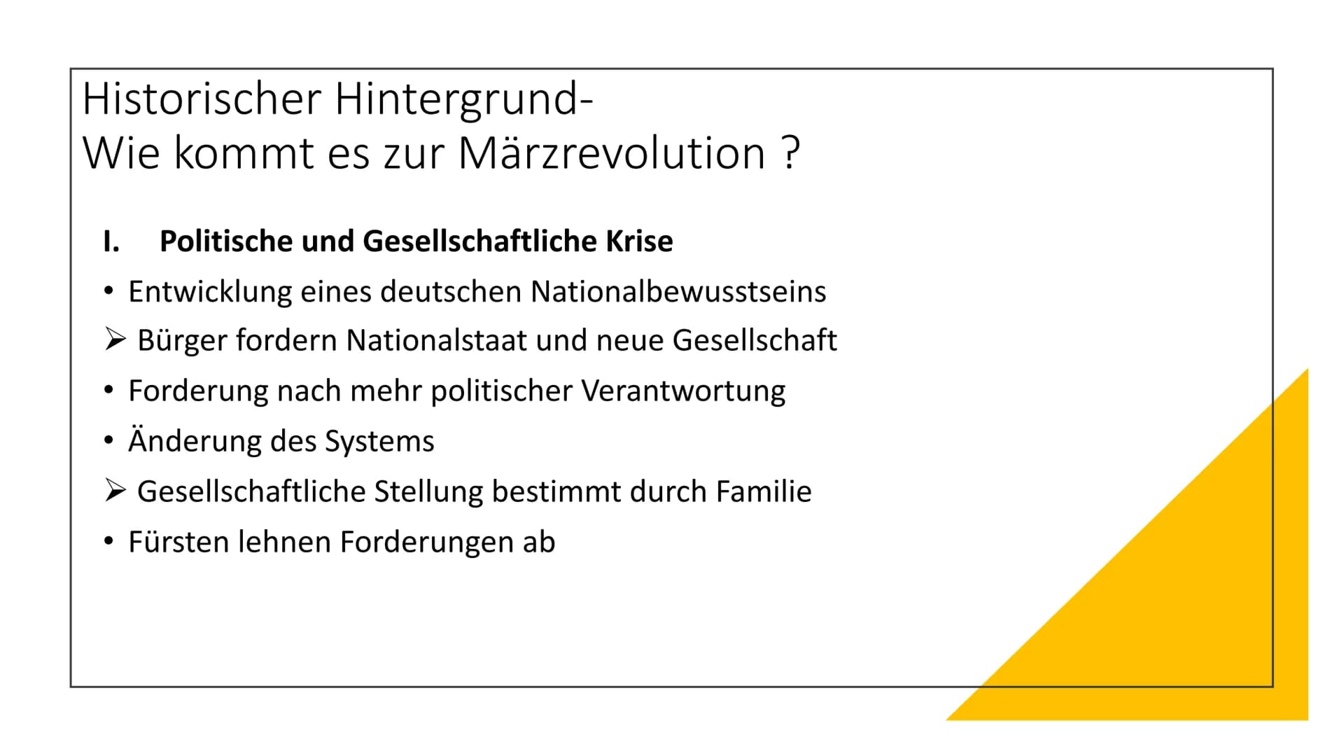 21-
VORMÄRZ „. Die Geschichte ist der Fortschritt im Bewusstsein der Freiheit.
- Georg Wilhelm Friedrich Hegel Gliederung
Grundlegende Infor