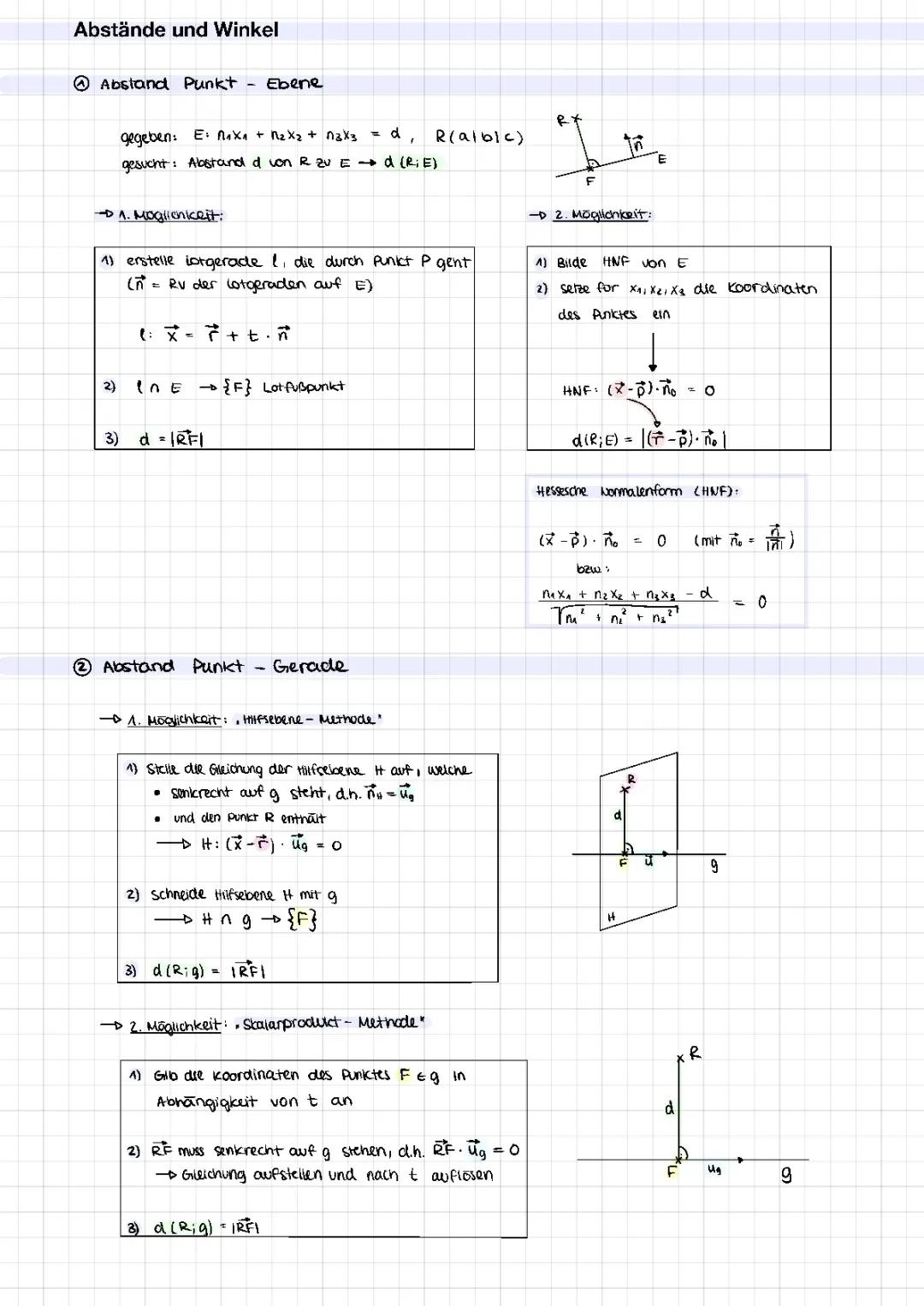 Abstände und Winkel berechnen - Grundlagen der analytischen Geometrie