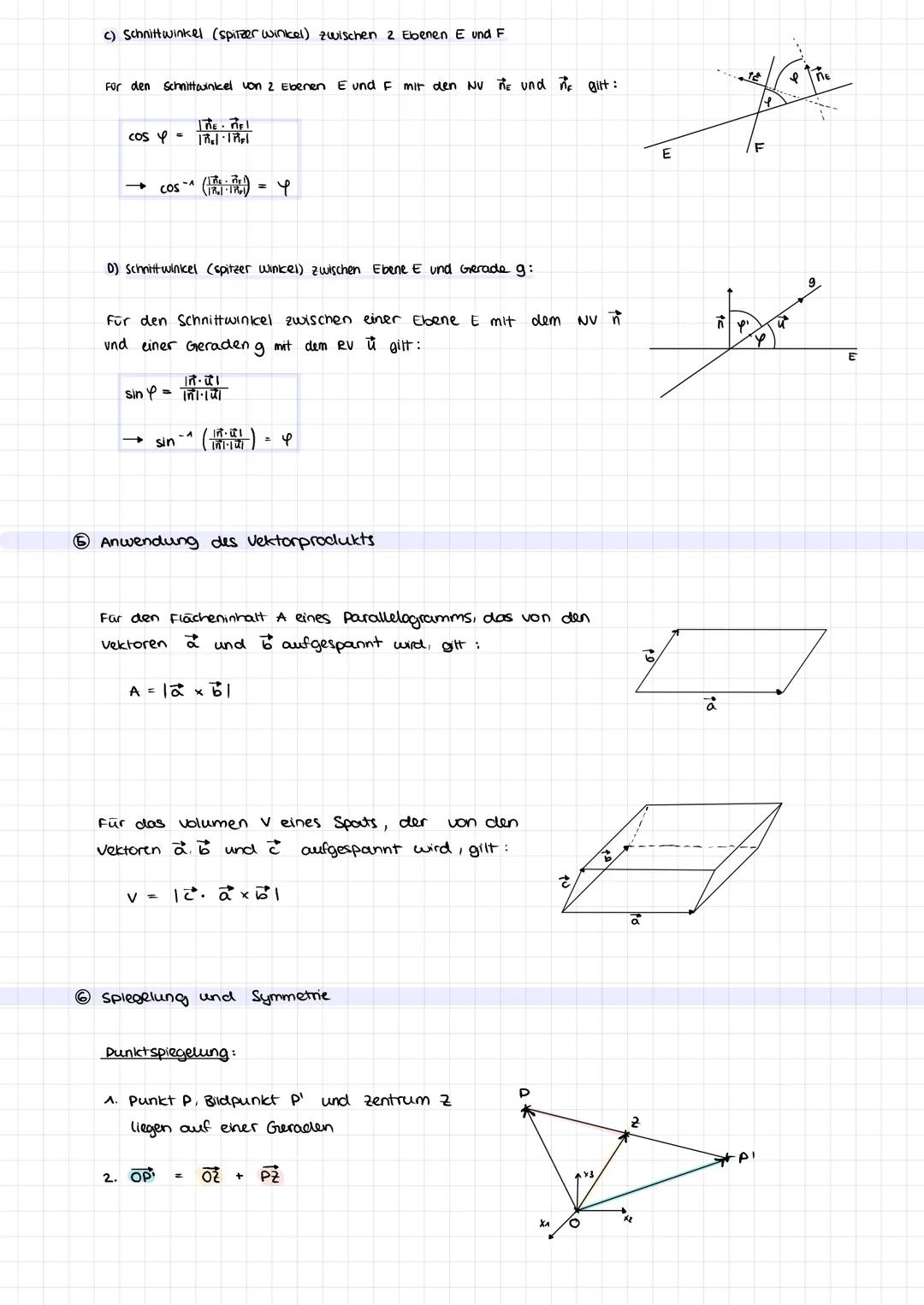 Abstände und Winkel
Abstand Punkt - Ebene
→→→→1. Moglichiceit:
2)
gegeben: E: N₁X₁ + R₂X₂ + N3X3
gesucht: Abstand d von R ZU E → d (R; E)
1)