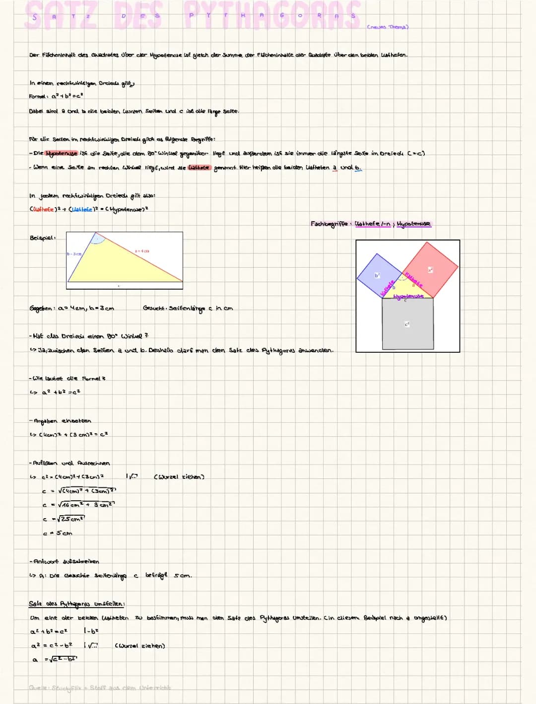 Satz des Phytagoras 