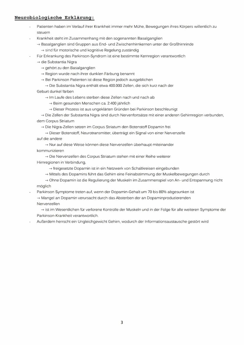Definition:
neurologische Erkrankung
→ umgangssprachlich „Schüttellähmung"
nach dem englischen Arzt Dr. James Parkinson benannt
→ 1817 erstm