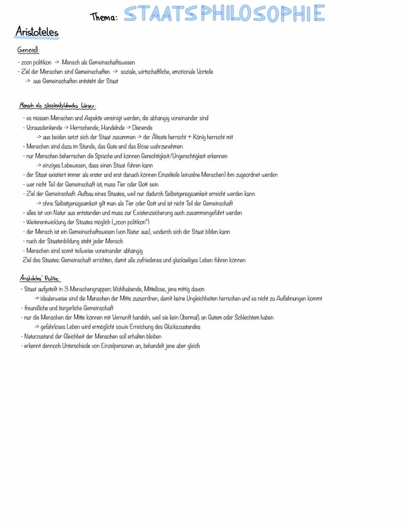 ~lernzettel~
2. Klausur
/ Thema: STAATSPHILOSOPHIE
Übersicht:
• Platon's Staatstheorie (Politeia)
• Aristhoteles Staatstheorie (Politie)
Hob