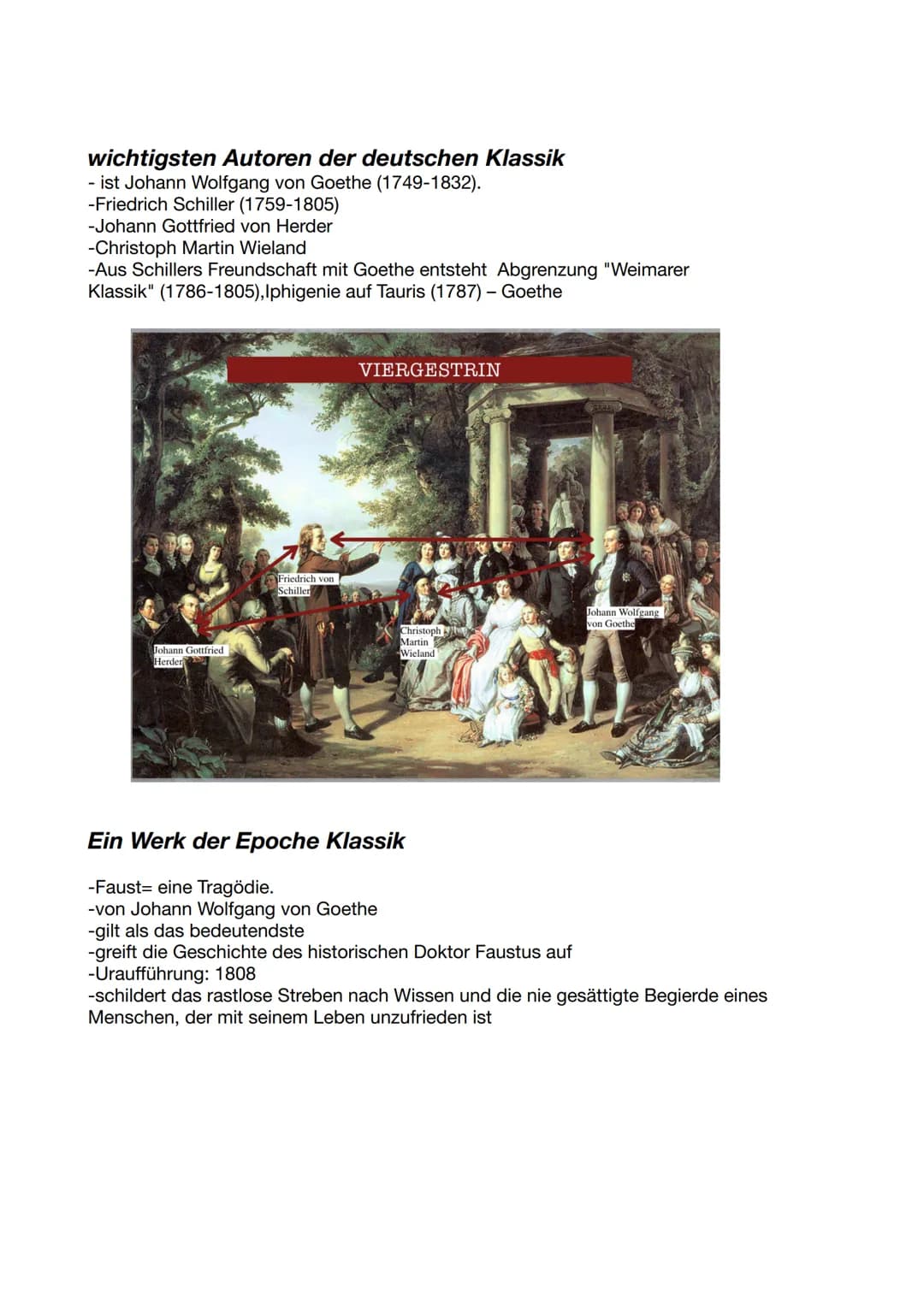 HANDOUT - WEIMARER KLASSIK
MERKMALE
-Klassik leitet sich vom lateinischen Wort classicus ab
-Epoche beginnt mit der Italienreise Goethes, di