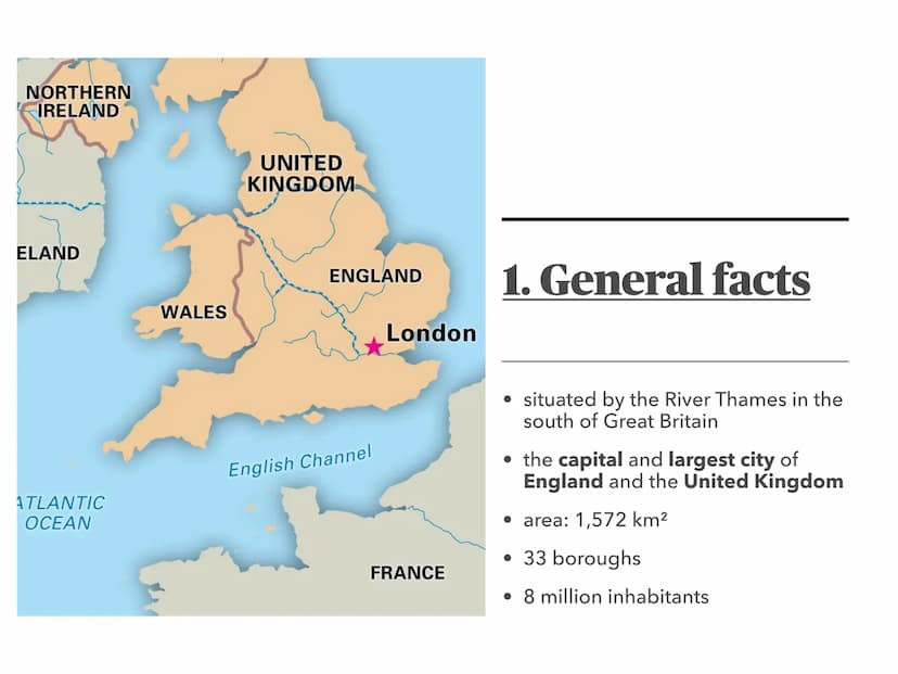 Th
London
The Big Smoke
GRAS
ТИМЕН ●
●
1. General facts
2. History of London
3. Transport
● 4. Sights
Sources
Structure NORTHERN
IRELAND
ELA