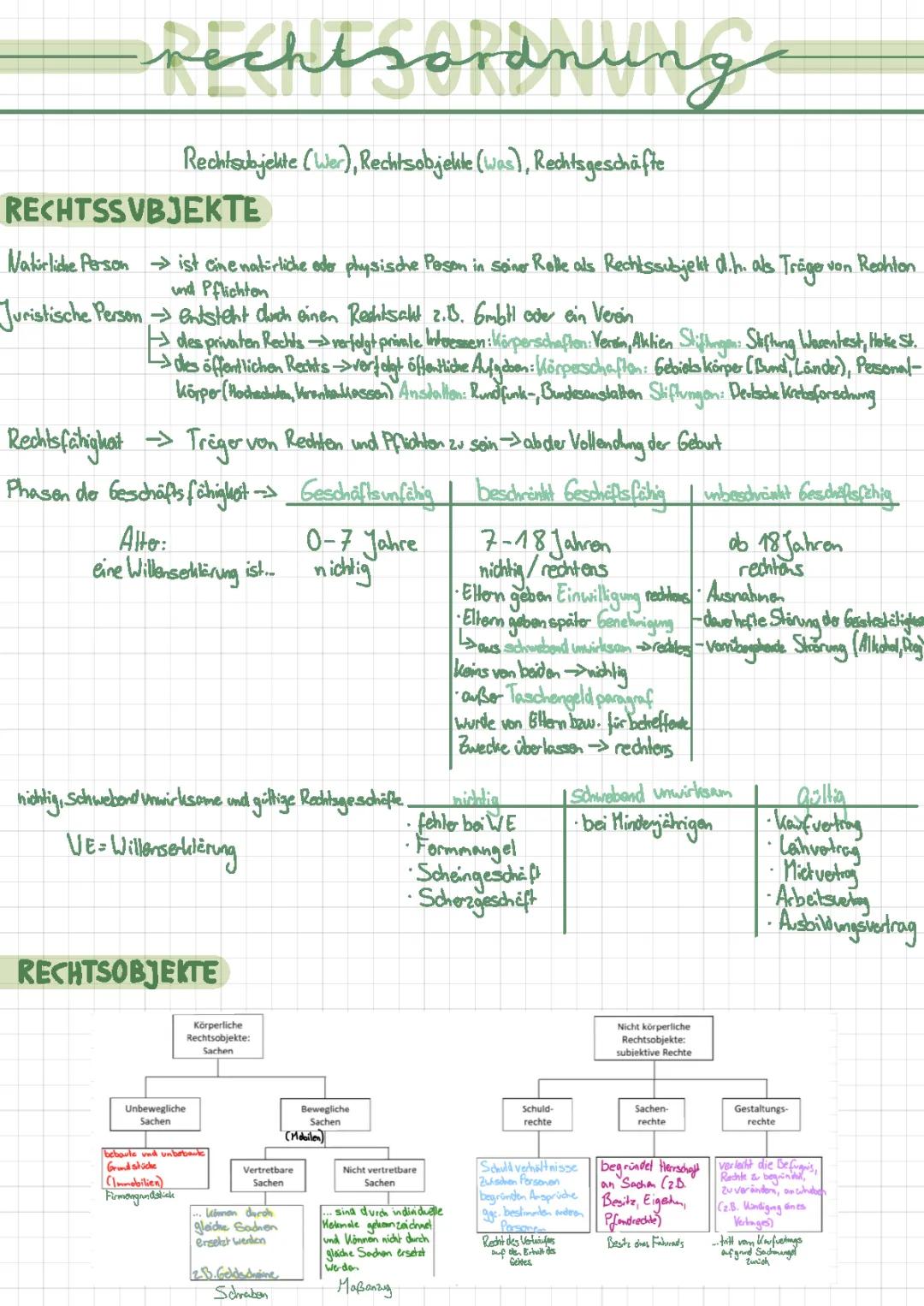 Grundlagen des Rechts: Subjekte, Objekte und Geschäfte