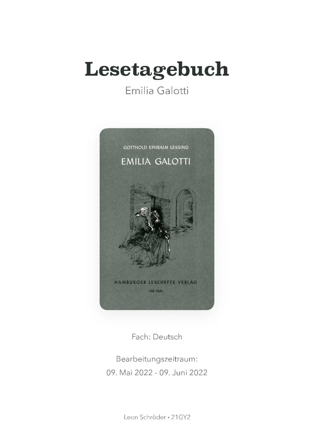 Lesetagebuch Emilia Galotti