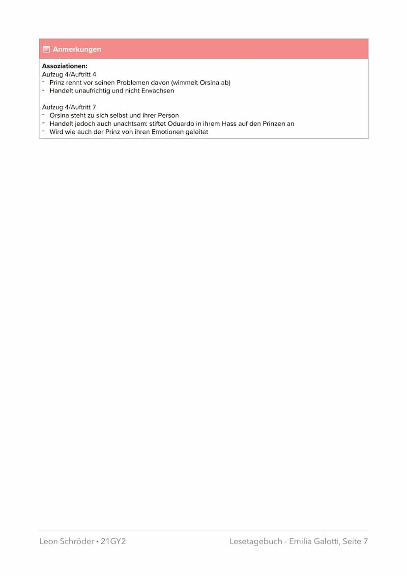 Lesetagebuch
Emilia Galotti
GOTTHOLD EPHRAIM LESSING
EMILIA GALOTTI
HAMBURGER LESEHEFTE VERLAG
149. Heft
Fach: Deutsch
Bearbeitungszeitraum: