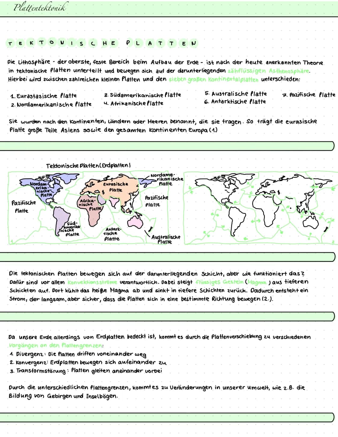 W-
MU
SW
S
Erdkunde Plattentektonik
Definition:
Grundlagentheorie zur Erklärung von Vorgängen in der Erdkruste und im obersten Erdmantel (En