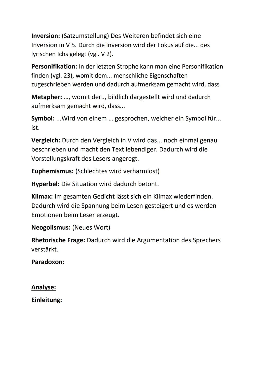 Deutsch
Thema: Gedichte + Romantik
Motive der Romantik:
Nacht, Liebe, Zweisamkeit, Marmor, Natur
Metrum:
Jambus: XX
Trochäus: Xx
Daktylus: X