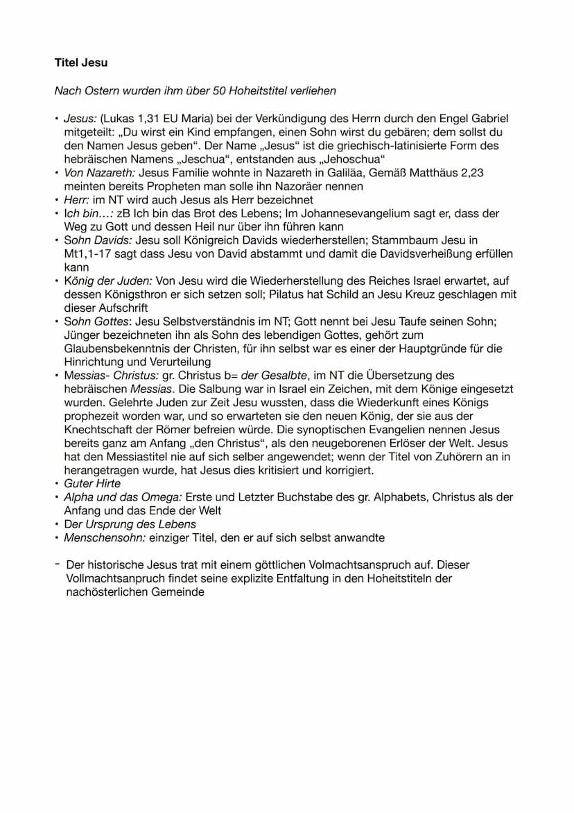 Inhaltsverzeichnis
Jesus Christus
1.1) Jesu Wirken
Lebensweg (Steckbrief)
Nachfolge
Wunder u. Wirkungen u. Interpretation
Gleichnisse ,,Das 