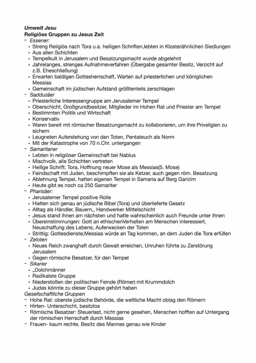 Inhaltsverzeichnis
Jesus Christus
1.1) Jesu Wirken
Lebensweg (Steckbrief)
Nachfolge
Wunder u. Wirkungen u. Interpretation
Gleichnisse ,,Das 
