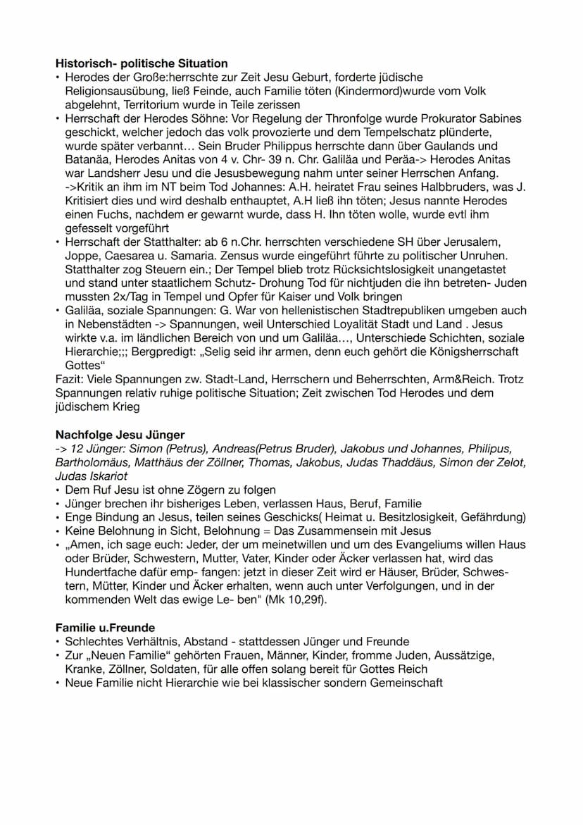 Inhaltsverzeichnis
Jesus Christus
1.1) Jesu Wirken
Lebensweg (Steckbrief)
Nachfolge
Wunder u. Wirkungen u. Interpretation
Gleichnisse ,,Das 