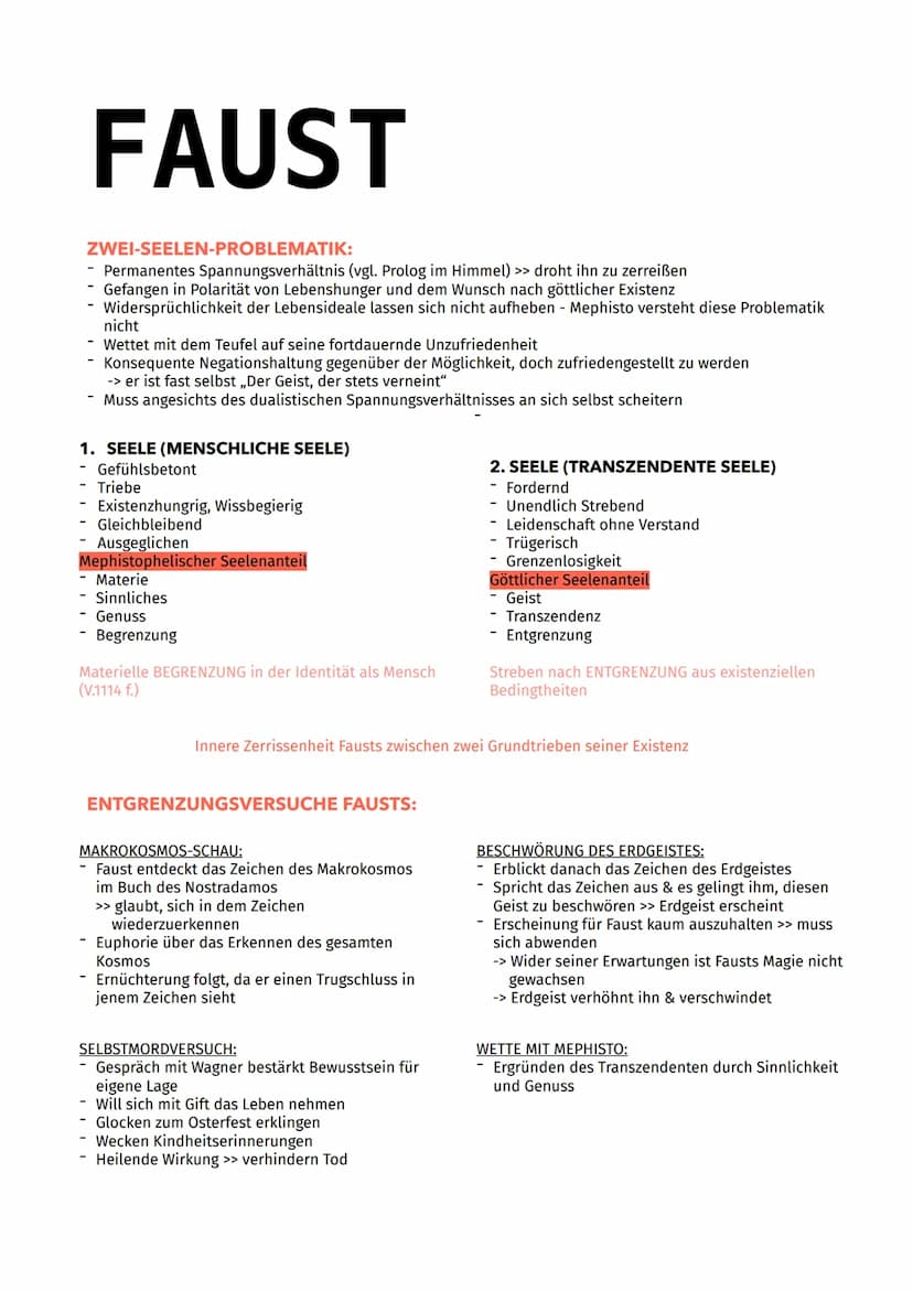 FAUST
Analyse und Interpretation
Faust:
Gelehrter & Doktor (hat alles, was damals möglich war zu studieren, studiert)
Weiß nichts mit seinem