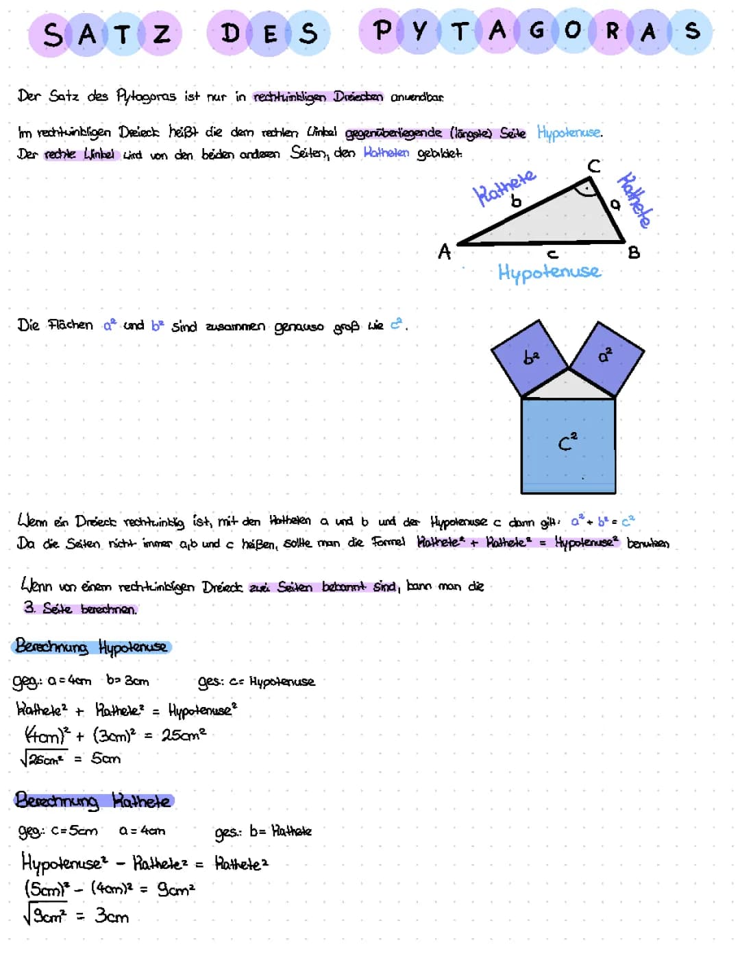 Satz des Pytagoras 