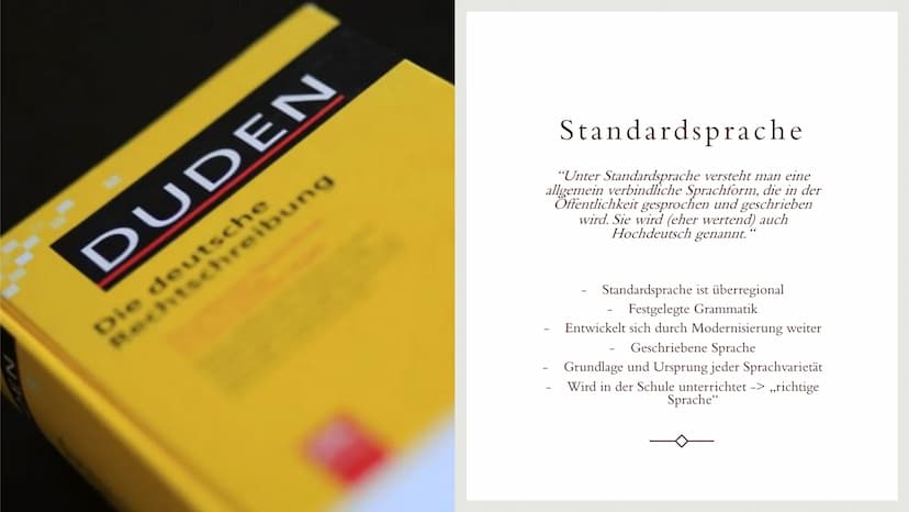 LINGUISTIK
DIALEKTE UND
SOZIOLEKTE
Eine Präsentation von Tabea Grimm
und Lilian Eisele
Deutsch GK INHALT
❖ Definition Standardsprache
Sprach