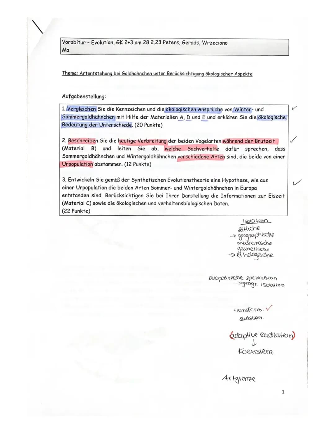 Biologie Evolution Zusammenfassung PDF für Abi: Themen, Begriffe und Arbeitsblätter