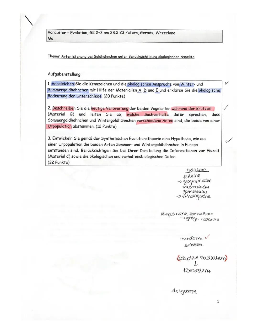 Biologie Evolution Zusammenfassung PDF für Abi: Themen, Begriffe und Arbeitsblätter