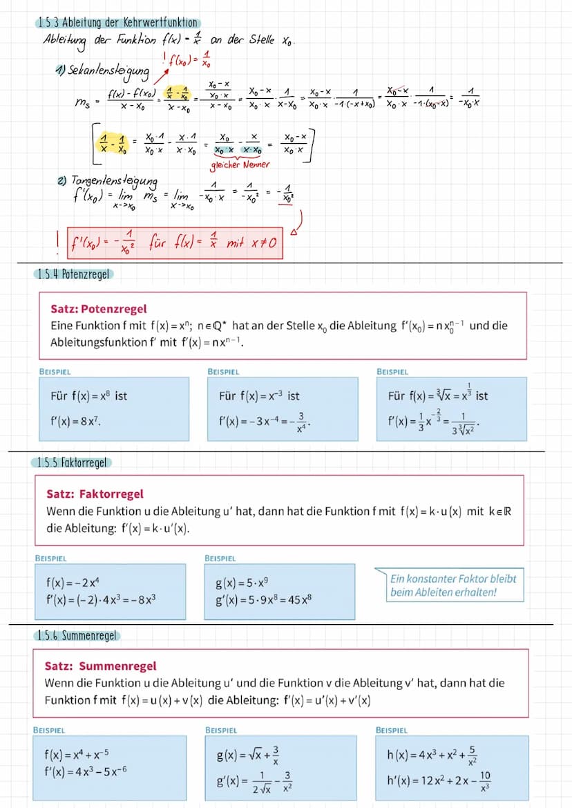 Themen
1.1 Steigung eines Funktionsgraphen in einem Punkt
1.2 Grafisches Differenzieren
1.3 Durchschnittliche Änderungsrate
1.4 Lokale Änder