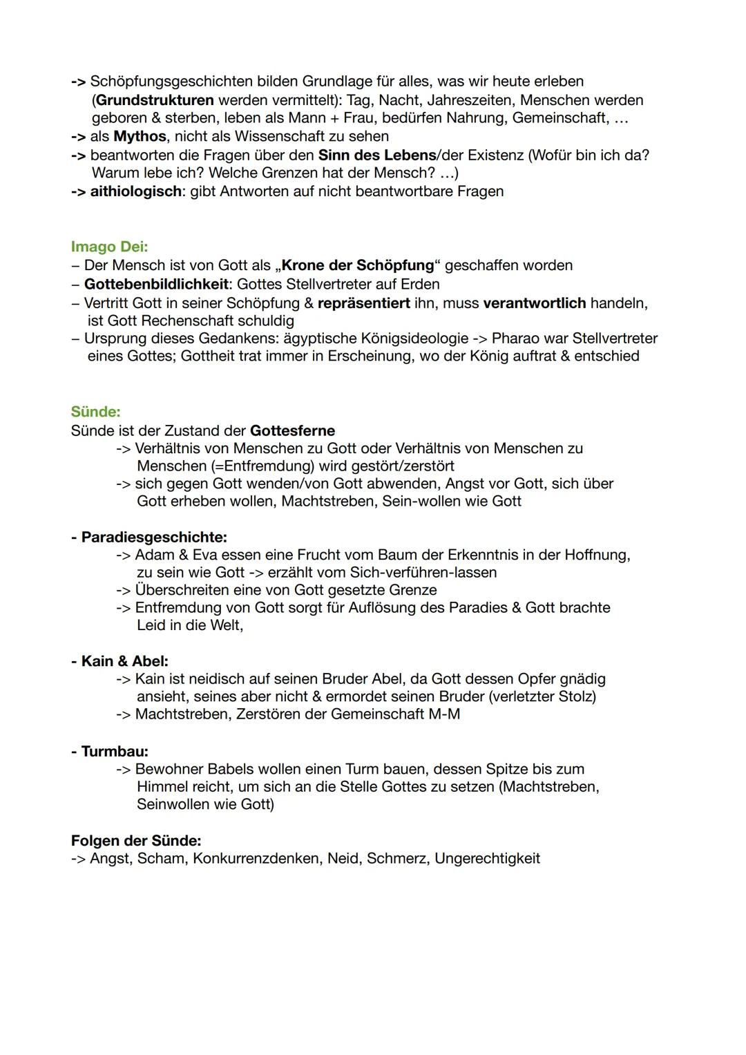 Schöpfungsgeschichte:
Genesis 1, 1-2, 4a & Genesis 2, 4b-25:
Wie und wann entstand der Mensch?
Genesis 1:
Mensch / Anthropologie
- Am 6. Tag