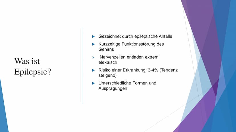 MAT
AN
Epilepsie
W Gliederung
Was ist Epilepsie?
Definition
Formen
Unterschiede im Hirn
Epileptischer Anfall
Erste Hilfe
Ursachen
Risikofakt