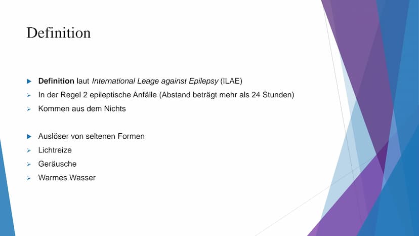 MAT
AN
Epilepsie
W Gliederung
Was ist Epilepsie?
Definition
Formen
Unterschiede im Hirn
Epileptischer Anfall
Erste Hilfe
Ursachen
Risikofakt