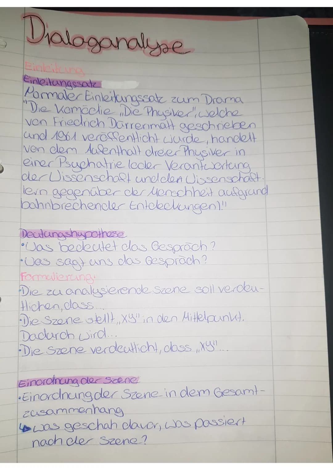 Dialoganalyse
Einleitung
Einleitungssatz
Pormaler Einleitungssatz zum Drama
"Die komēclie Die Physiker", welche
von Friedrich Dürrenmatt ges