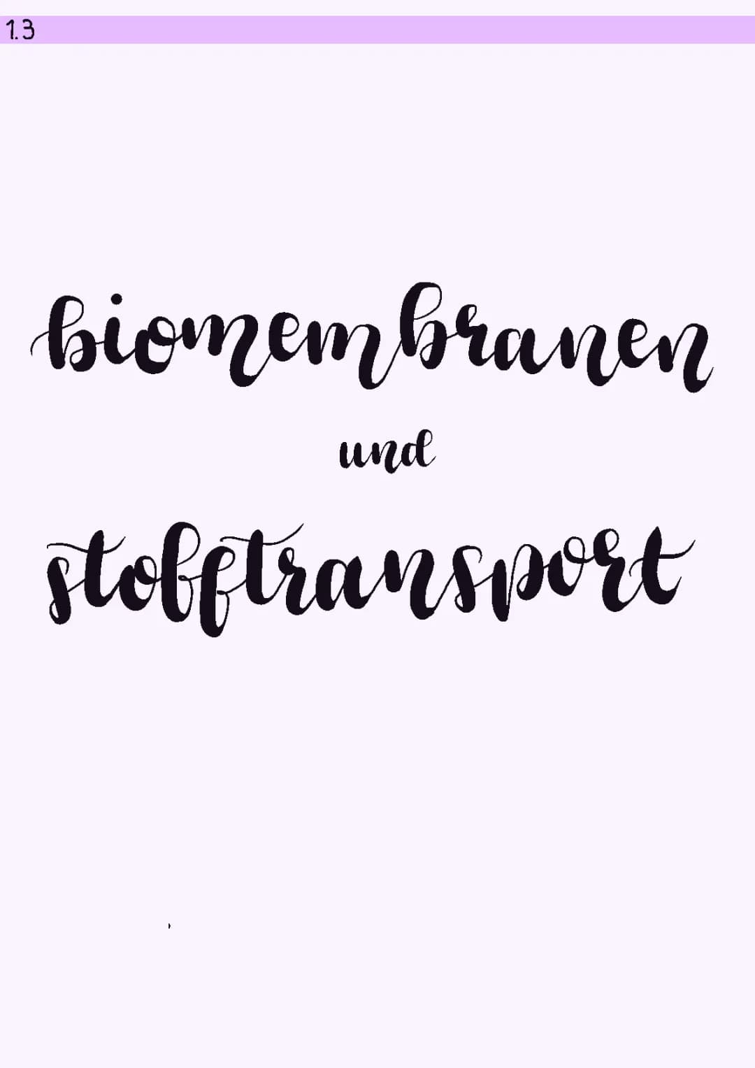 Biomembranen und Stofftransport