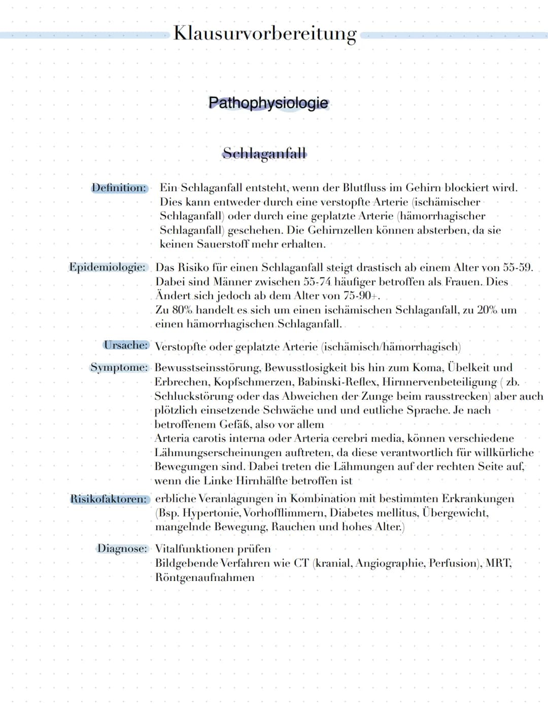 Klausurvorbereitung
Themenübersicht
•Herz-Kreislauf-System
Herzschlag
Herzerregungsweiterleitug
• EKG Kurve physiologisch und Pathologisch
A