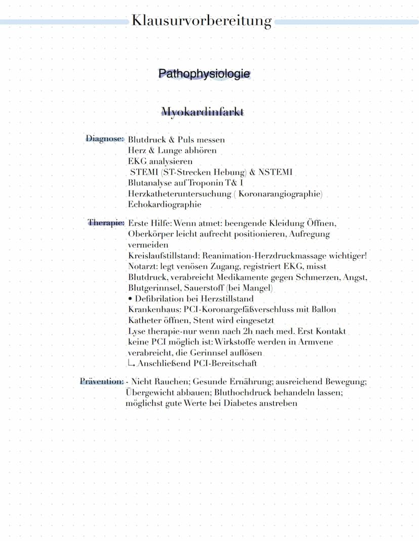 Klausurvorbereitung
Themenübersicht
•Herz-Kreislauf-System
Herzschlag
Herzerregungsweiterleitug
• EKG Kurve physiologisch und Pathologisch
A