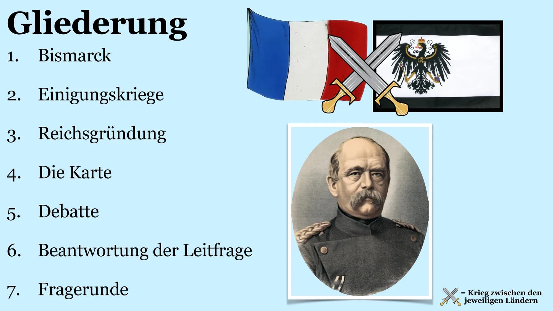 Reichsgründung 1871
Arda Erdem - Berkan Ayvali – Rüken Düven - Oliver Fejler Leitfrage
Reichsgründung 1871:
Frankreich böser Erzfeind oder
ü