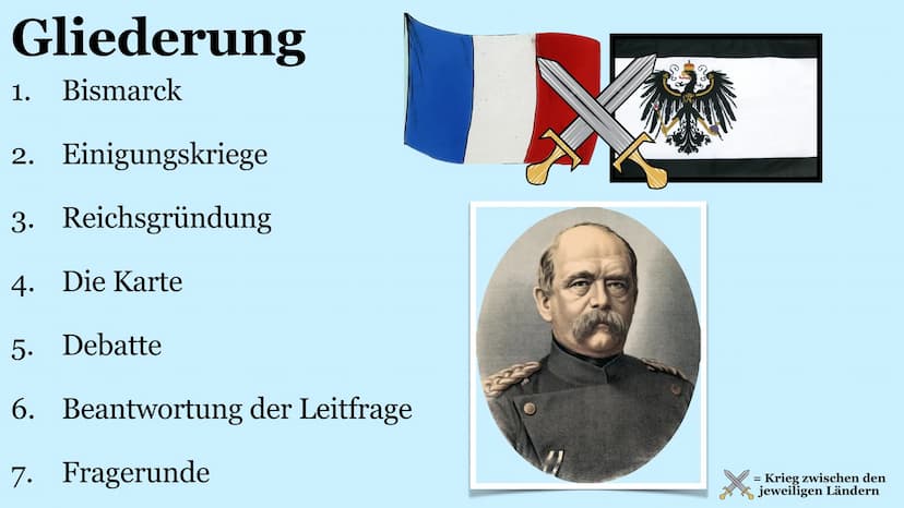 Reichsgründung 1871
Arda Erdem - Berkan Ayvali – Rüken Düven - Oliver Fejler Leitfrage
Reichsgründung 1871:
Frankreich böser Erzfeind oder
ü