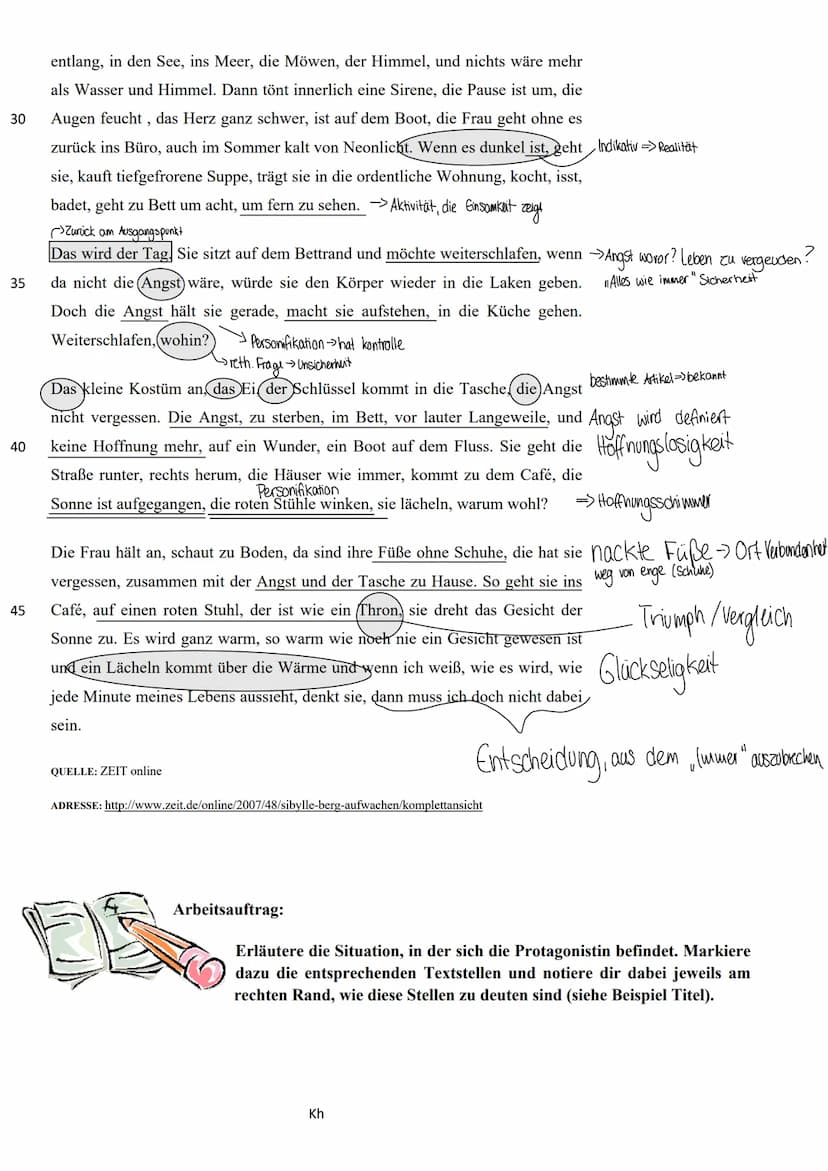 Deutsch
J1
(2) Literarische Textinterpretation (Kurzgeschichte)
Die Kurzgeschichte ,,Alles wie immer" von Sibylle Berg ist auf den Internets