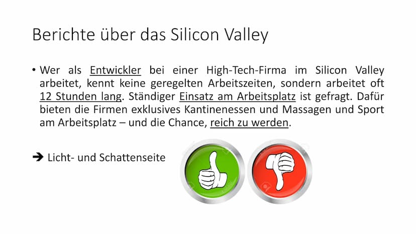 Wirtschaftscluster
Silicon Valley Was machen die Firmen des Clusters?
Unternehmen
Adobe Systems
•
Apple
• Cisco
Ebay
Google
Facebook
• Intel
