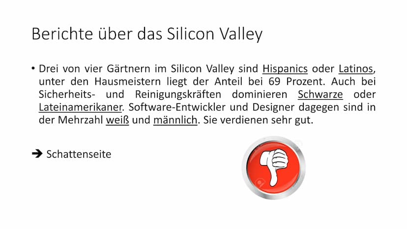 Wirtschaftscluster
Silicon Valley Was machen die Firmen des Clusters?
Unternehmen
Adobe Systems
•
Apple
• Cisco
Ebay
Google
Facebook
• Intel