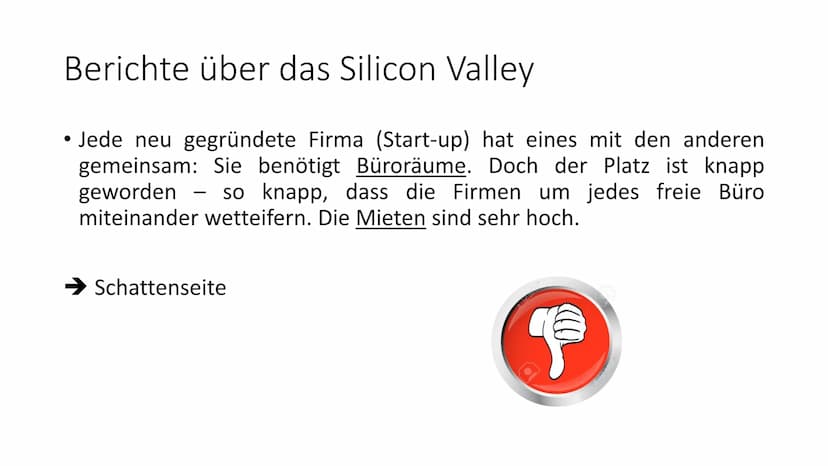 Wirtschaftscluster
Silicon Valley Was machen die Firmen des Clusters?
Unternehmen
Adobe Systems
•
Apple
• Cisco
Ebay
Google
Facebook
• Intel