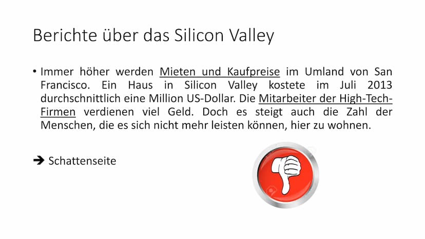 Wirtschaftscluster
Silicon Valley Was machen die Firmen des Clusters?
Unternehmen
Adobe Systems
•
Apple
• Cisco
Ebay
Google
Facebook
• Intel