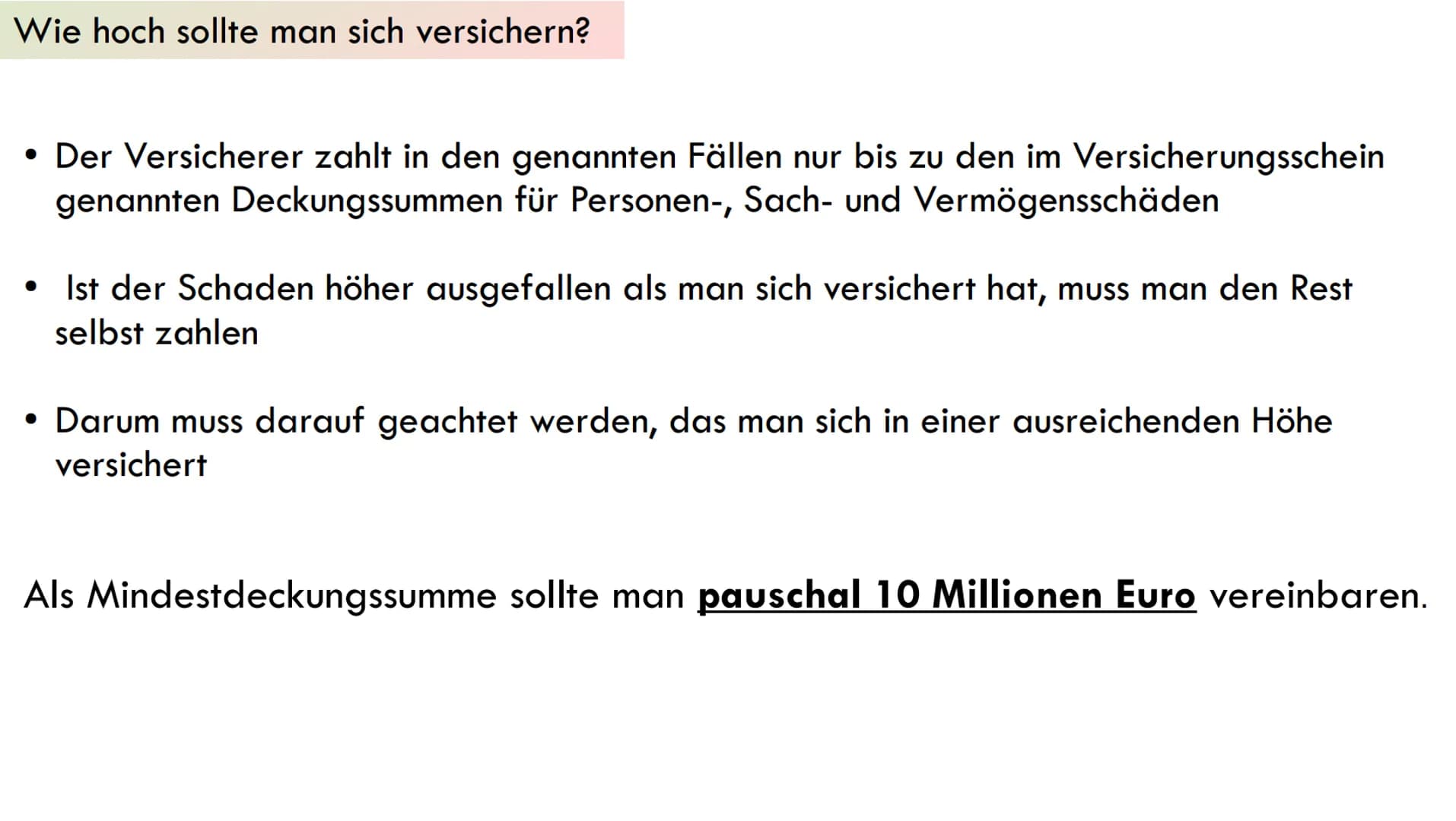 Haftpflichtversicherung Gliederung
1. Was ist eine Haftpflichtversicherung?
2. Allgemeine Informationen
3. Tarife
4. Wie hoch sollte man sic