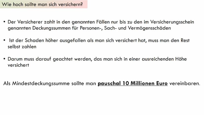 Haftpflichtversicherung Gliederung
1. Was ist eine Haftpflichtversicherung?
2. Allgemeine Informationen
3. Tarife
4. Wie hoch sollte man sic