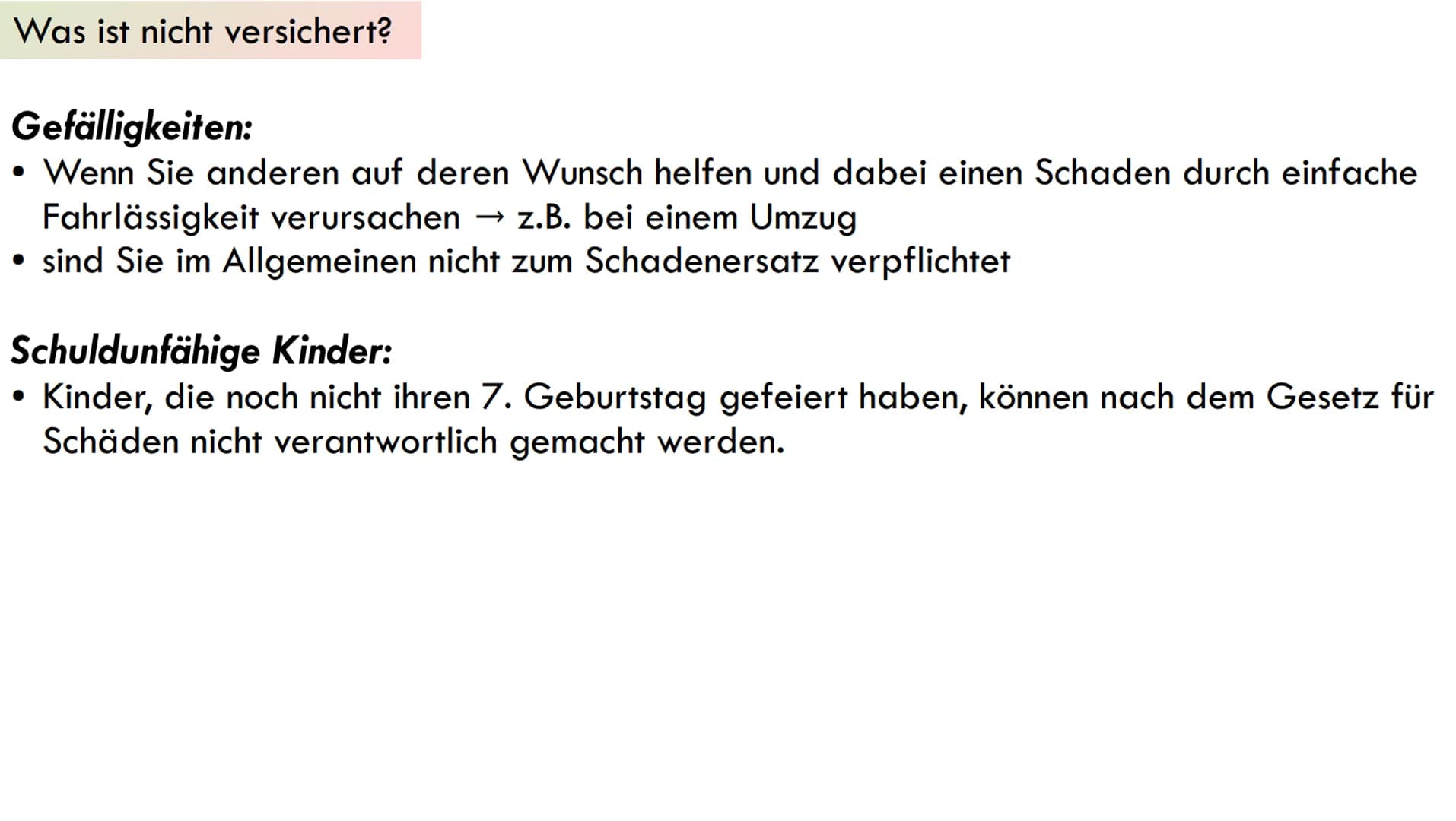Haftpflichtversicherung Gliederung
1. Was ist eine Haftpflichtversicherung?
2. Allgemeine Informationen
3. Tarife
4. Wie hoch sollte man sic