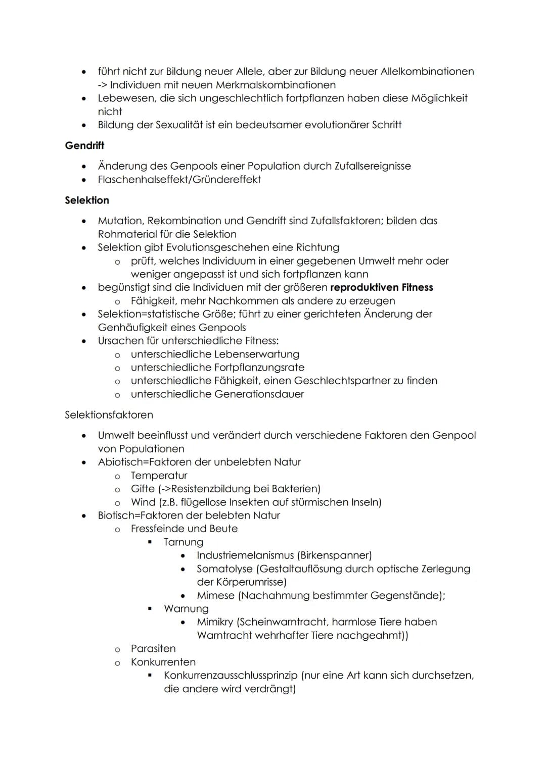 Biologie Zusammenfassung - Evolution
Definition: Der gemeinsame Ursprung aller Lebewesen, ihre Verwandtschaft und
Veränderlichkeit sind Grun