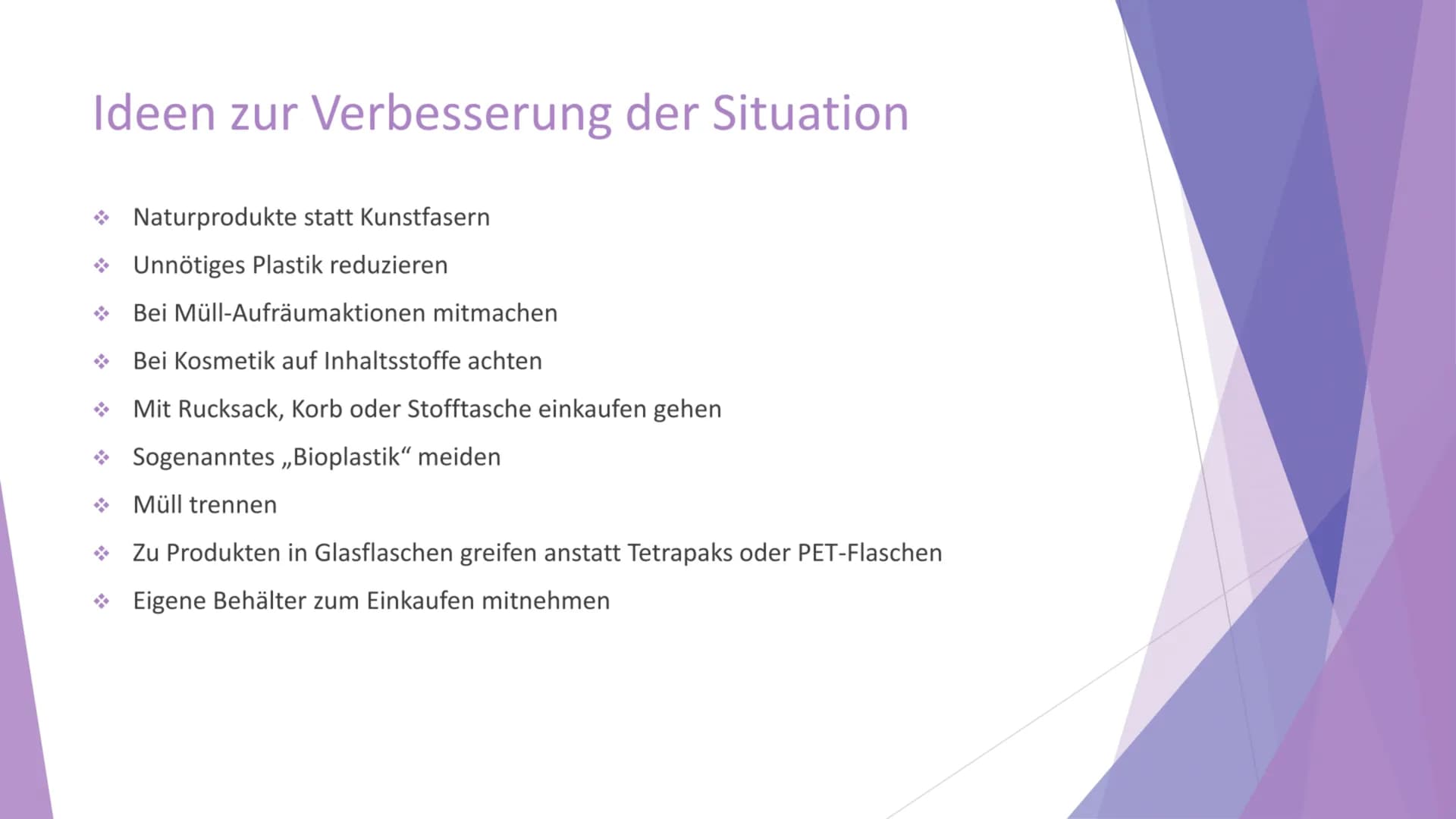 Nachhaltigkeit und
Plastikmüll
Präsentation von Inhaltsübersicht
Allgemeine Informationen über Plastikmüll
Wie gelangt der Müll in die Meere