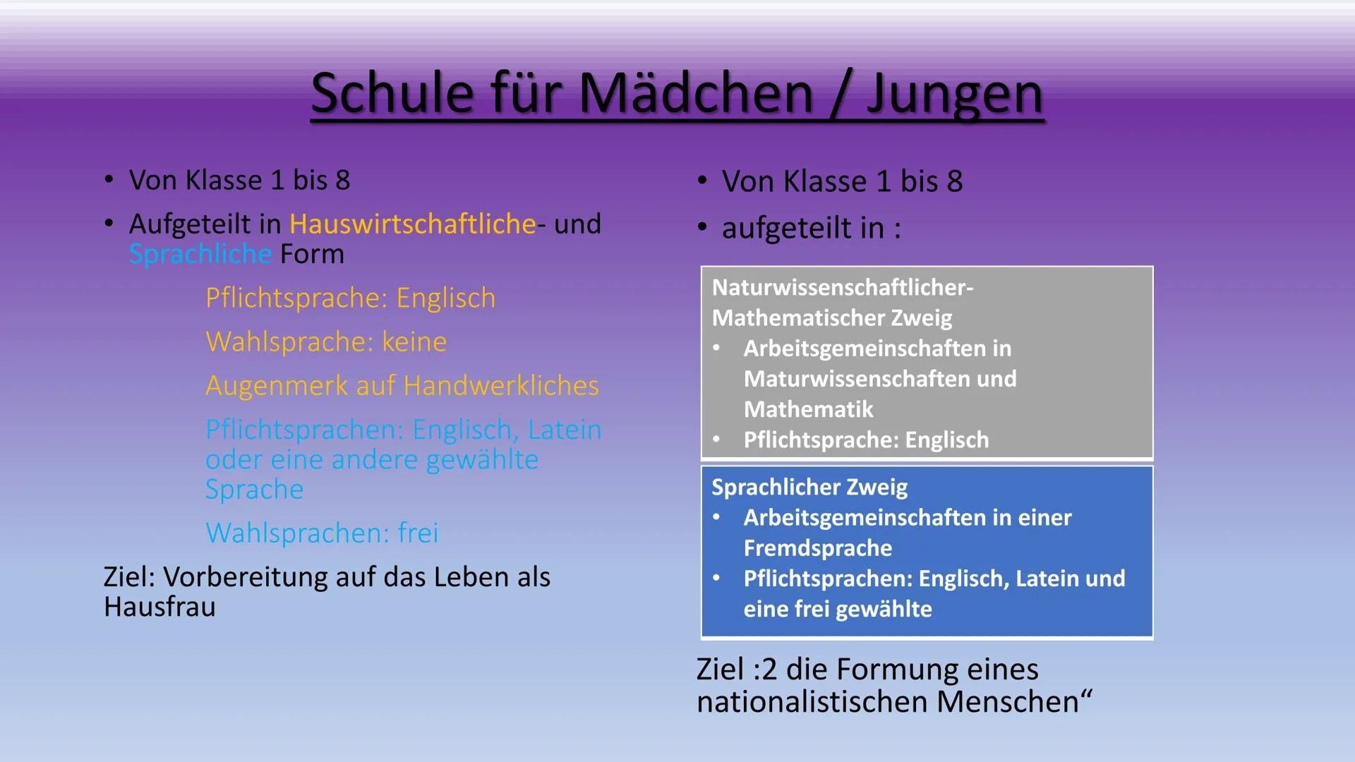 Schulen im NS-staat
道等
F
Präsentation von: Hüsna Aslan NS Erziehungsideale
Gliederung:
Stundenplan /(Unterrichtsinhalte)/Hitlers Ansicht
❖Sä