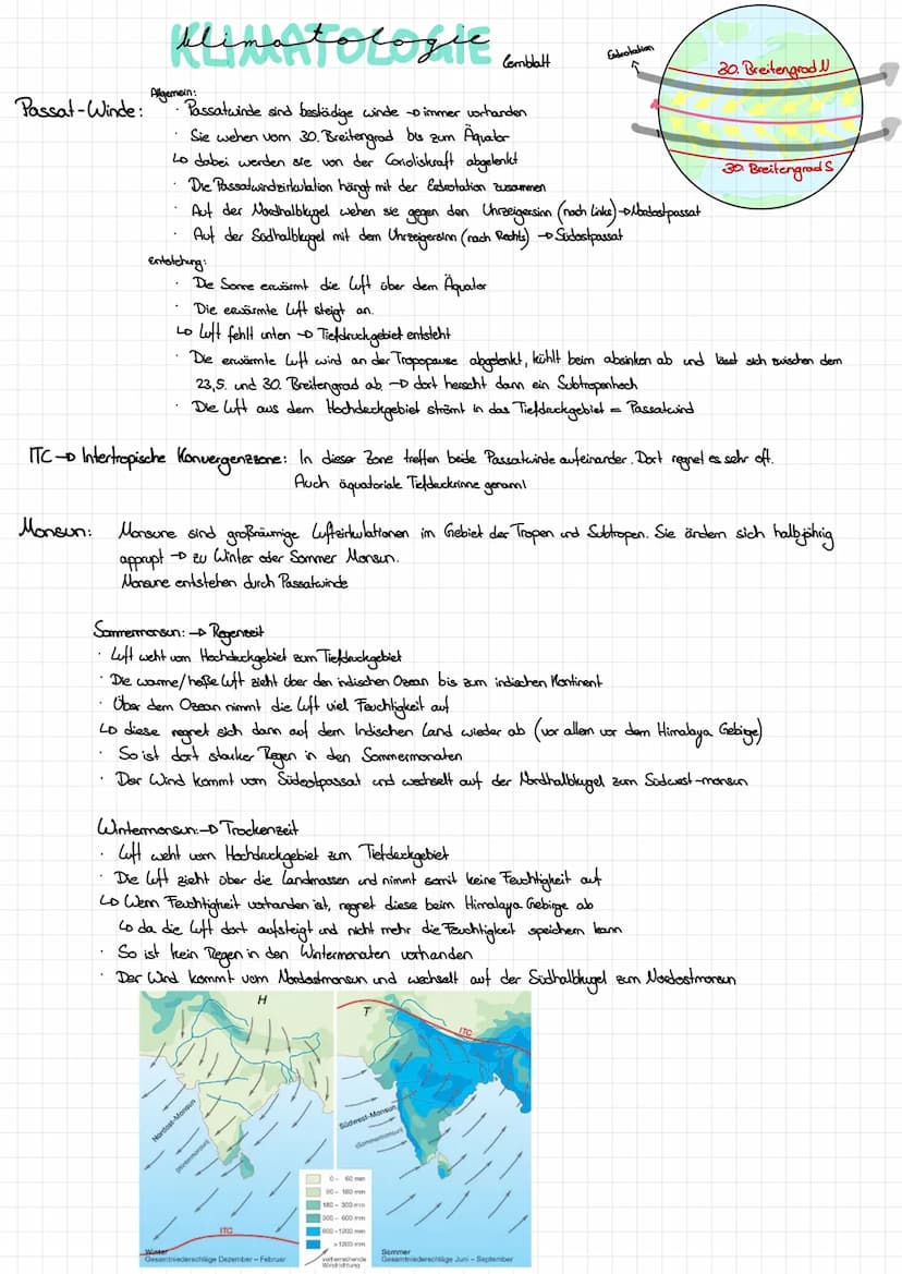 Klimafaktoren: geographische Breite
Erdrotation
Klimaelemente:
Klima Bonen:
Klimadiagramm auswerten.
23,5
llimatologie
23,5
• Temperatur
Luf