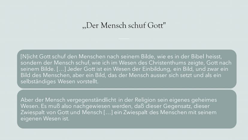 Feuerbachs
Projektionstheorie
und Religionskritik
(1804-1872), deutscher
Philosoph Biografie
Inhaltsverzeichnis
Die
Projektionsthese
Feuerba
