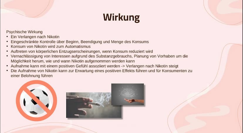 1
Nikotin
Wirkung und Folgen 01
Basic Infos
Allgemeine Infos, Statistik,
Anwendungen
04
Sucht
Wie entsteht eine Sucht?
Themen
02
Wirkung
Kör