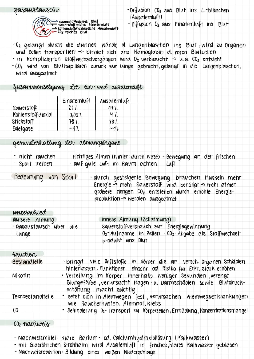 ATMUNGSSYSTEM
-Nasenhöhle
Rachenraum
Kehlkopf
-Speiseröhre
Luftröhre
•
-Lungen/Lungenflügel
Bronchien
●
gasaustausch
funktionen
erwärmen, an