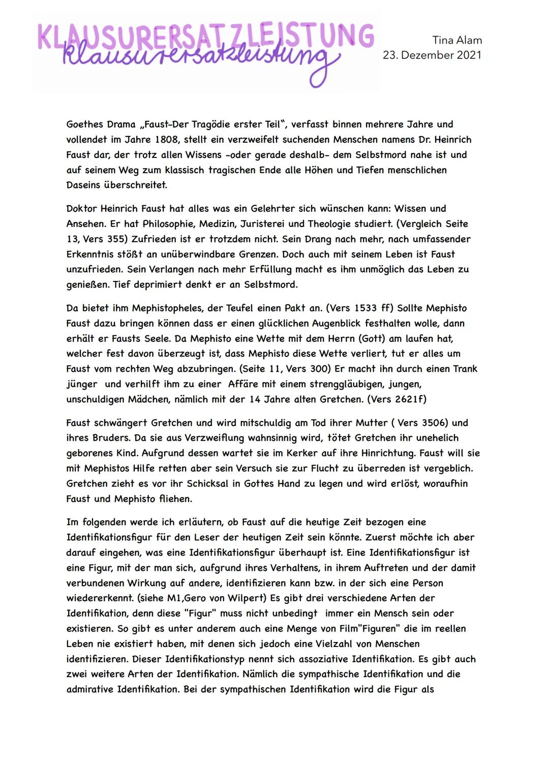 Tina Alam
23. Dezember 2021

# Ersatzleistung
im Kernfach
Deutsch

Inwiefern kann die Figur des Faust heute
noch eine Identifikationsfigur s