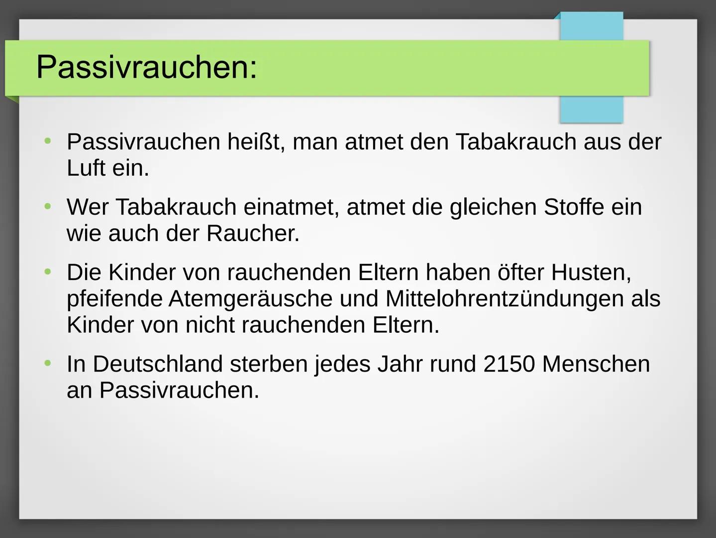 1. Aufbau einer Zigarette
Tabak und Tabakzusatzstoffe
Zigarettenpapier
Handout: Rauchen
Klebstoff
Druckfarben
Filterklebstoff
Filterumhüllun