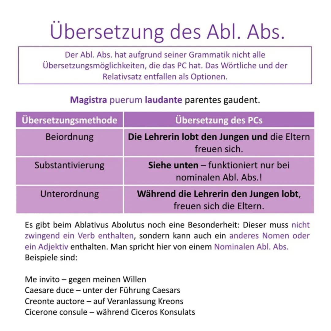 Definition
Die Partizipien sind Adjektive, die von einem Verb kommen,
weshalb man sie auch als Verbaladjektive bezeichnen kann.
laudare, lau